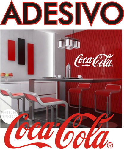 Adesivo Parede Ou Geladeira Coca Cola Logo Decorativo Grande
