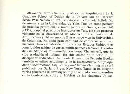 Hacia Un Entorno No Opresivo Autor: Alexander Tzonis (Usado)