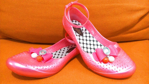 Zapatos Flats Jelly Plástico Con Pulsera Aylina No. 20 Niña