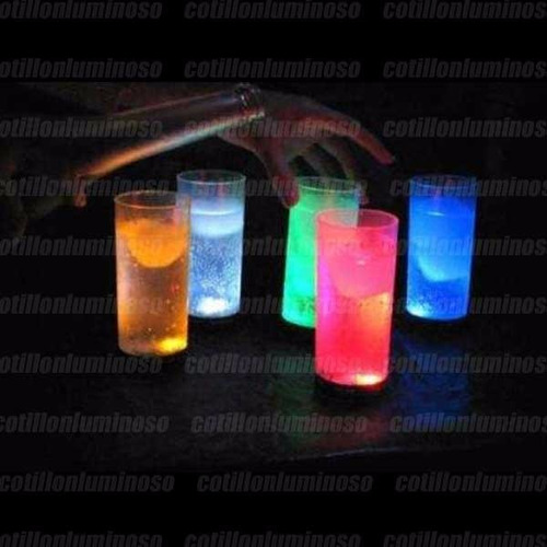 3 Vasos Largos Luminosos Luz Led Cotillon Carioca Fiesta
