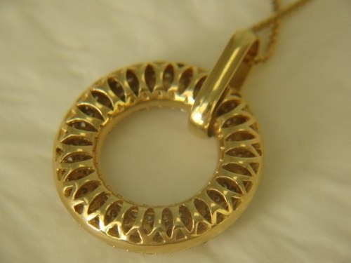Ivi1388 = Colar C/ping.grande Vivara O.amarelo 18k !diam.