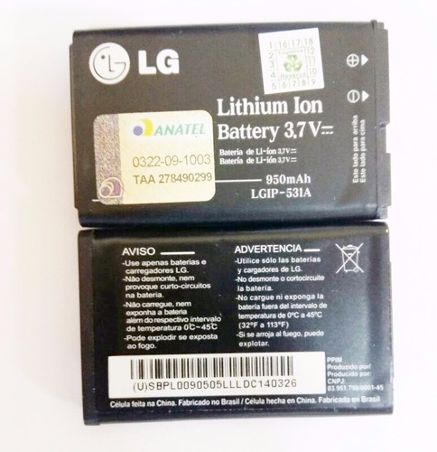 Bateria LG Lgip 531a C199 T375 C375 C105 Gs107 Nova Original