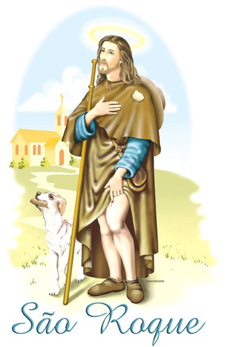 Imagem 2 de 2 de Canecas Religiosas São Roque Com Oração