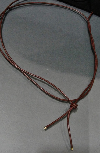 Imagem 2 de 3 de Pedras - Colar (2v), Unissex, Couro 2mm E Ouro 18, Cód141c22