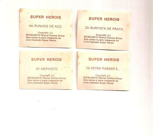 Figurinhas Do Album Super Heroes Marvel - Ed. Dimensão 1978