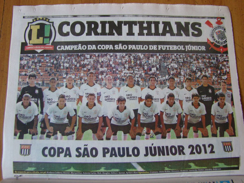 Corinthians Taça São Paulo 2012 Jornal Lance