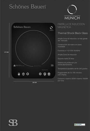 Estufa Inducción Individual Tecnología Alemana