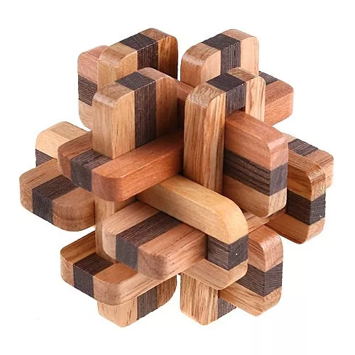 Quebra Cabeça Madeira Puzzle 3d Wood Desafio Cubo Jogo Stars - R