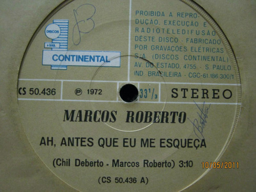 Marcos Roberto Compacto Vinil Ah Antes Que Eu Me Esqueça