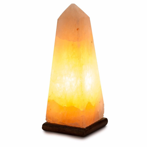 Lámpara De Sal 23cm - Base De Madera Obelisco Blakhelmet E