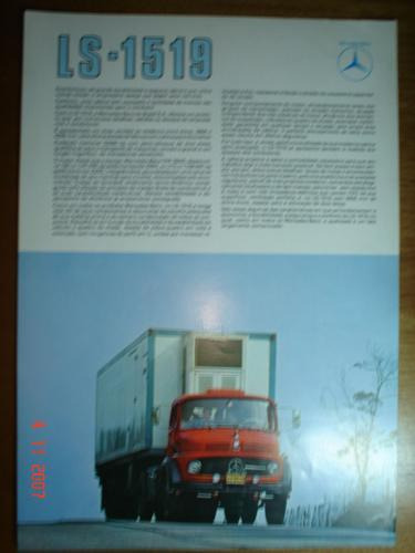 Folder Mercedes Benz Caminhão Ls 1519 Catalogo Om 355 Truck