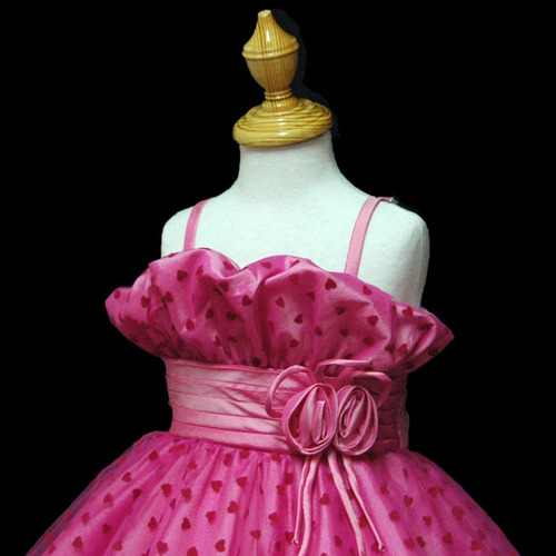 Imagem 5 de 7 de Vestido Infantil Corações Pink - Pronta Entrega