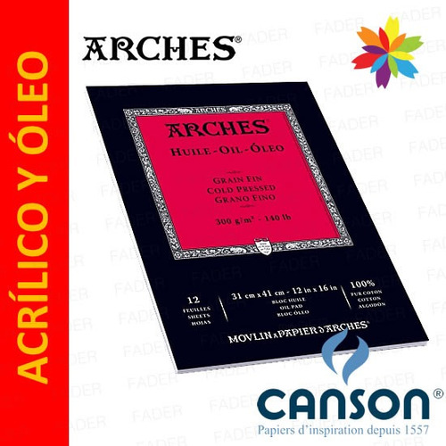 Block Canson Arches Oleo G.fino 23x31 300grs Barrio Norte