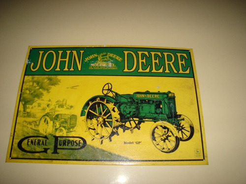 Placa   John  Deere  Trator