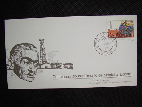 Imagem 1 de 1 de Fdc Centenário Do Nascimento De Monteiro Lobato 1982