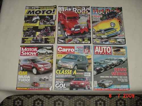 * 6 Revistas Diversas De Carros E Motos *