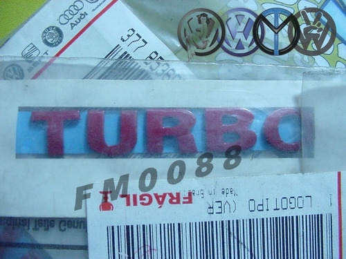 Emblema Logotipo Escrita Turbo Verm Tampa Tras Gol Parati