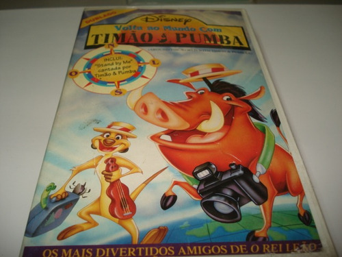 Filme Fita Vhs Disney  Volta Ao Mundo Com Timão E Pumba Dubl