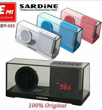 Parlante Bluetooth Sardine Sdy-033, Radio Fm, Reloj