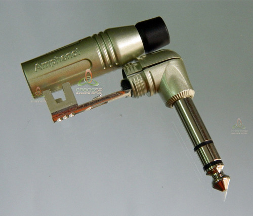 Imagem 3 de 4 de Conector P10 Amphenol Estereo 90 Graus Acps-rn Original Nf