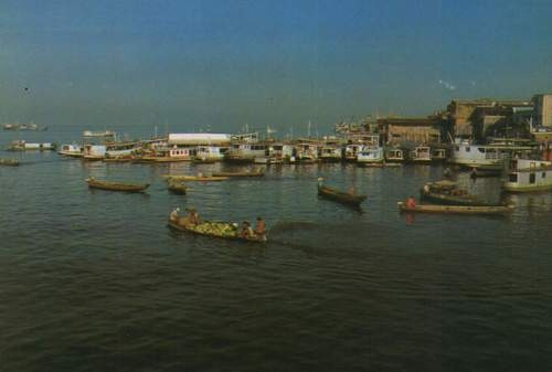 Cartão Postal Porto De Embarcação De Transporte Manaus Am