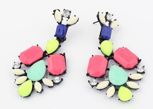 Variedad Aretes Maxi Cristales Importados Nuevos En Stock