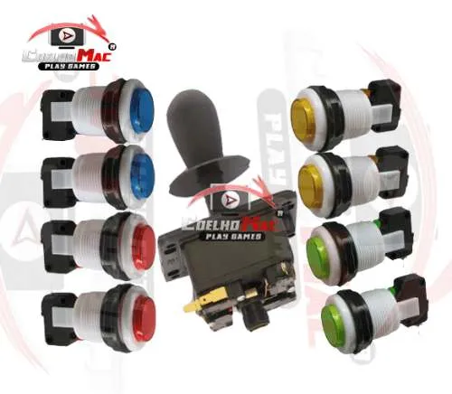 Kit Arcade 10 Botões Acrilico Com Comando E Controle Usb