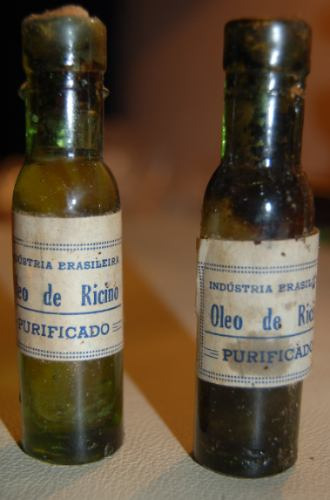 Frascos Vidro 1930 Oleo De Ricino Com Conteudo Original