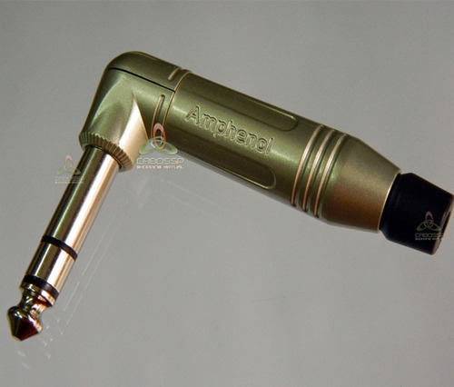 Imagem 2 de 4 de Conector P10 Amphenol Estereo 90 Graus Acps-rn Original Nf