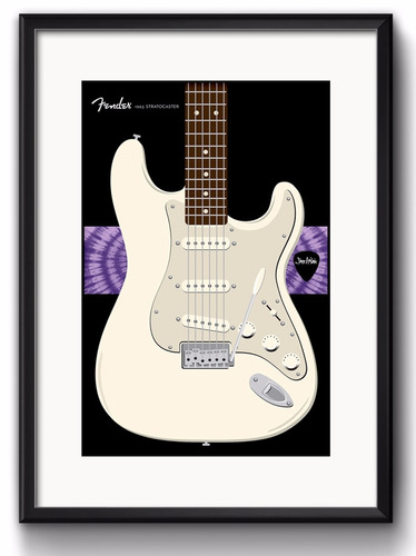 Quadro Guitarra Jimmi Hendrix 1 Rock Musica Estudio Paspatur