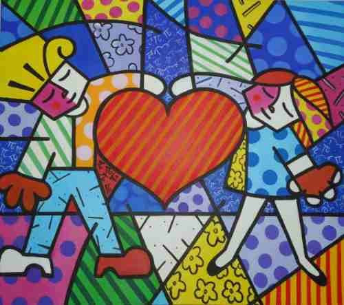 Romero Brito Releitura Inclusive O Abraço  Tam 0,80 X 0,90