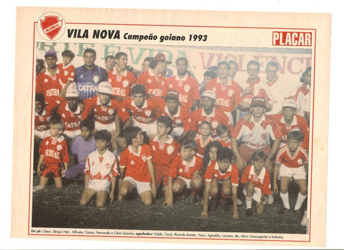 Poster Vila Nova De Goias Lote C/2 Série Campeões Placar