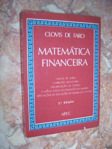 Matemática Financeira, Clovis De Faro