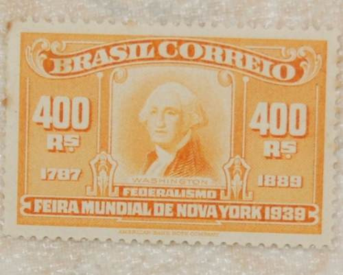 Selo 400 Réis Brasil Correio 1939 Feira Mundial De Nova York