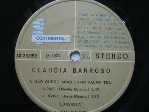 Claudia Barroso Compacto Não Quero Mais Ouvir Falar Teu Nome