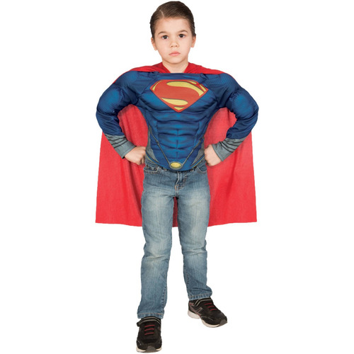 Camiseta Niño Set Halloween Traje De Superman Muscular