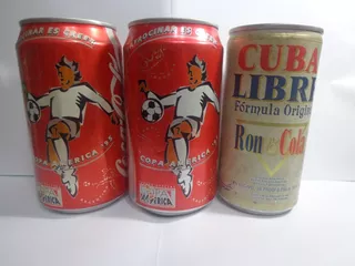 Lote De 2 Latas De Coca Cola Copa America 95 + Cola Con Ron