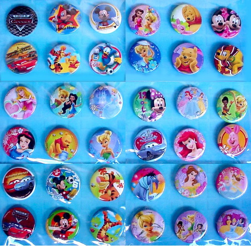 20 Butoons Metal Disney Por R$25 - Bótons Pins Adesivo Cards