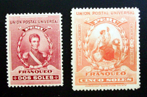 Perú - Lote 2 Sellos Yv. 118 Y 124 Nuevos Nrb L1928