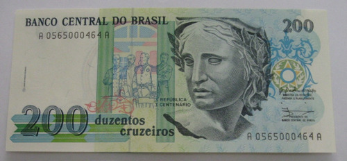 C215 - Linda Cédula De 200 Cruzeiros 1990    F E