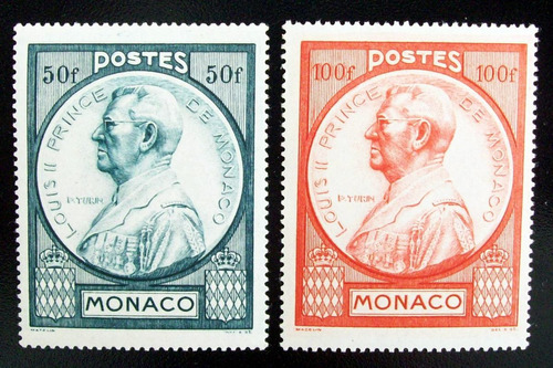 Mónaco - Serie Sc. 196-7 Princ. Luis Ii Altos Mint L4529