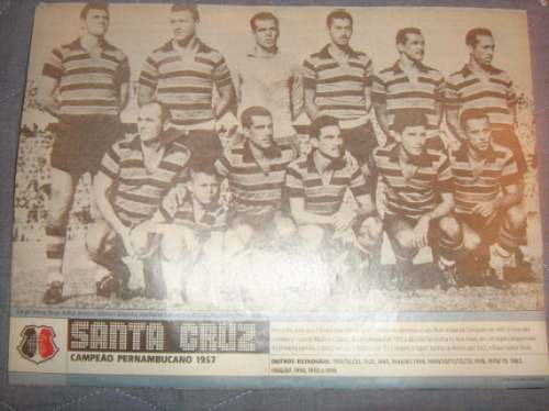 Santa Cruz Poster Campeão Pernambucano 1957 21x27 Cm