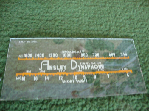 Dial De Rádio Antigo Marca Ansley Dynaphone