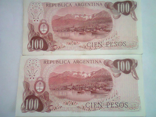 Lote De 2 Billetes De 100 Pesos S/c Correlativos