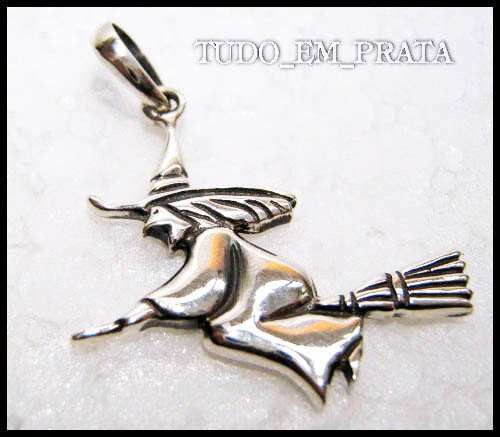 Pingente Bruxa Em Prata