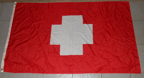 Bandeira Suíça Oficial Nylon 150x90cm Ilhoses De Metal
