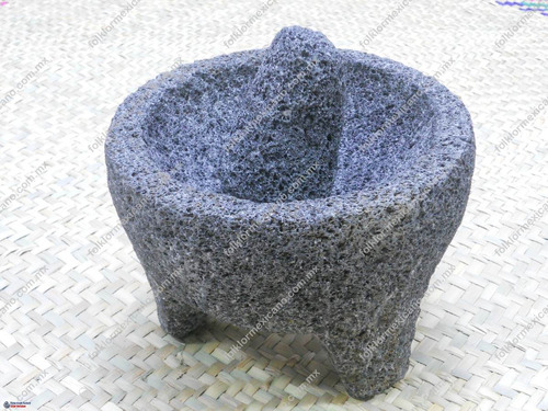 Molcajete De Piedra Negra Típico Mexicano 18cm Diametro