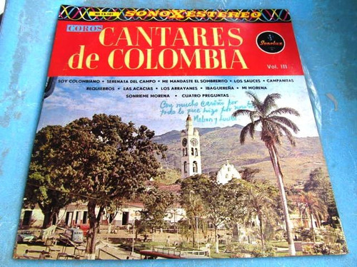Lp Cantares De Colombia Coros Sonolux  Vol 3 Folclore