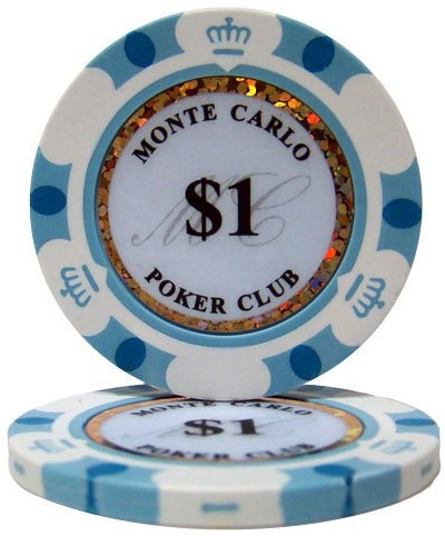 Lote C/ 25 Fichas Brancas $1 - Pôquer Poker - 14g Clay