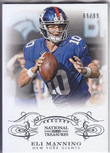 2013 National Treasures Base Eli Manning Qb Giants 66/99